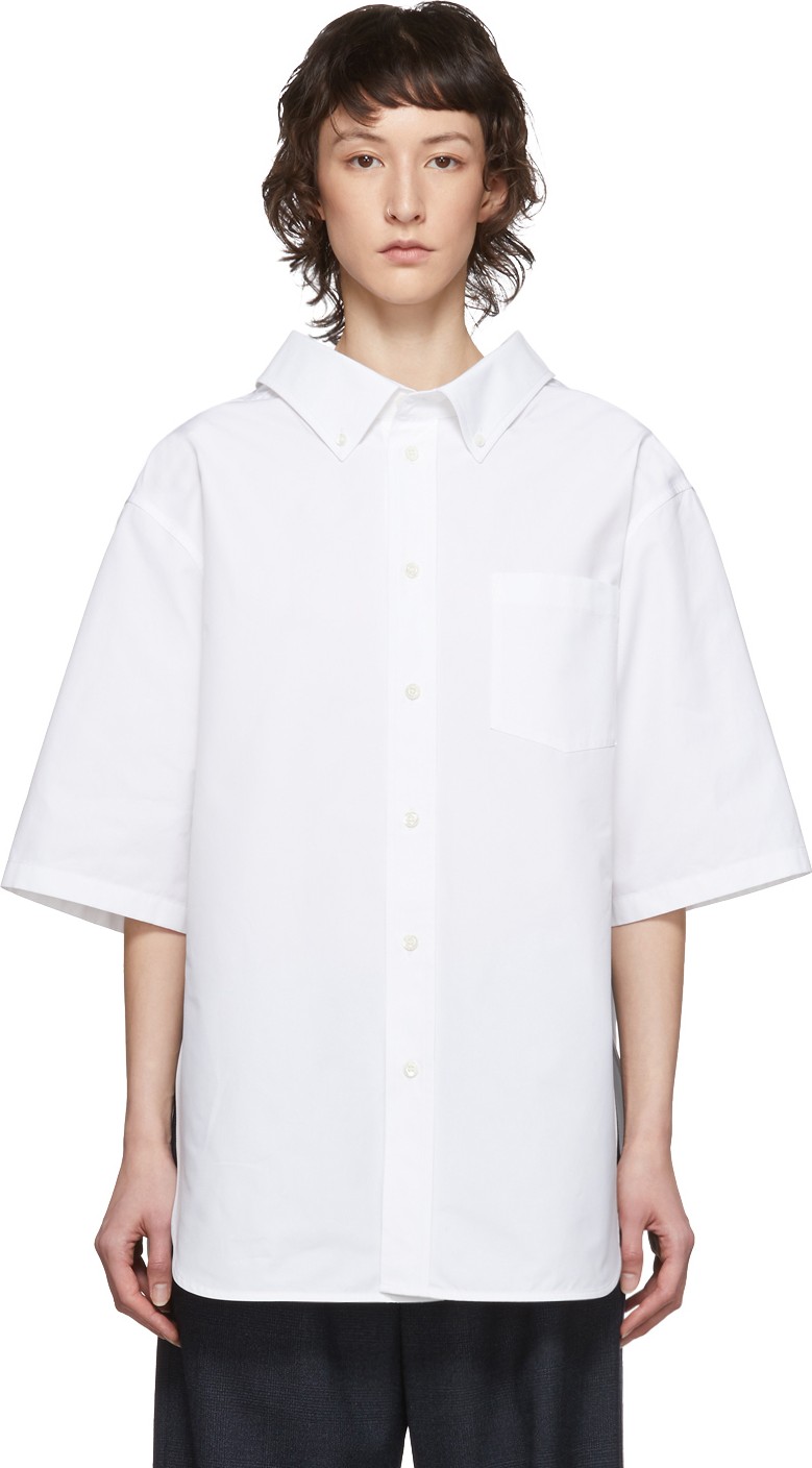 Balenciaga White Swing Short Sleeve Shirt