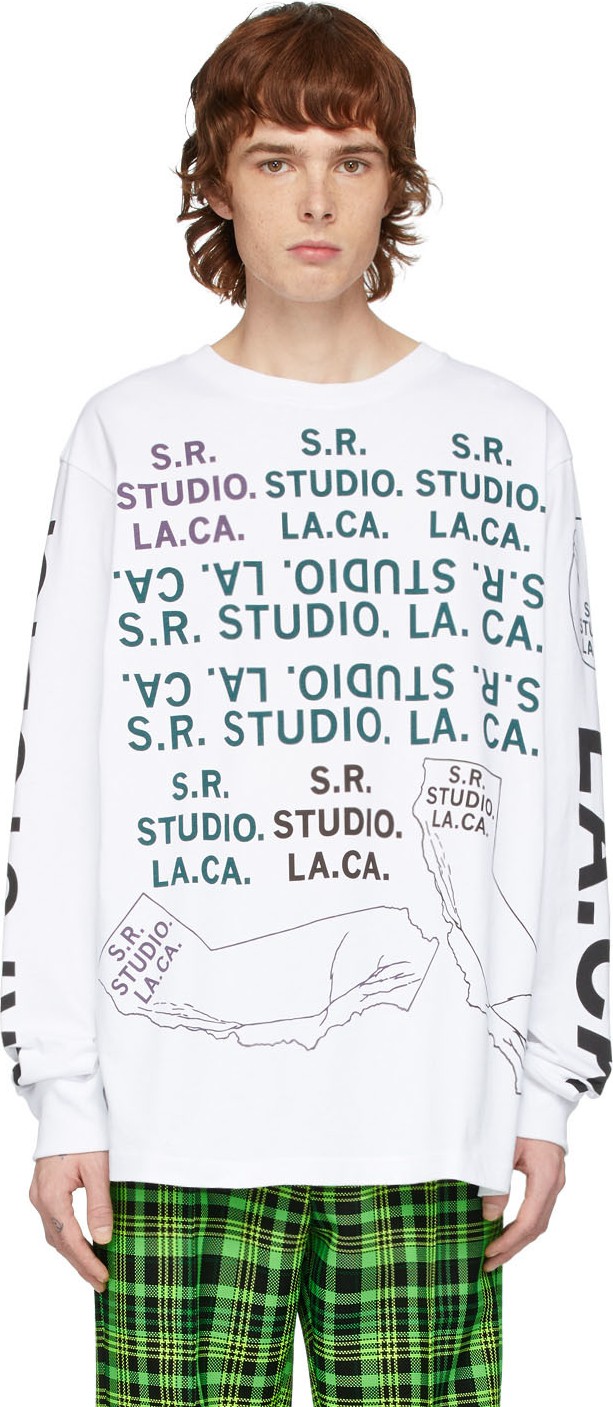 S.R. STUDIO. LA. CA. White LT-103 Long Sleeve T-Shirt
