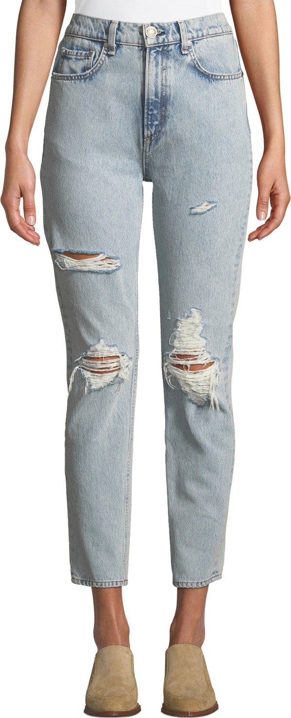 Rag & Bone Distressed High-Rise Skinny Jeans