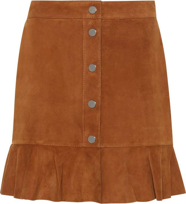 Ganni Salvia suede skirt