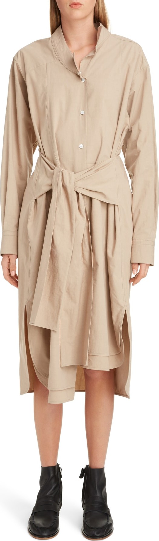 LOEWE Asymmetrical Cotton Poplin Shirtdress