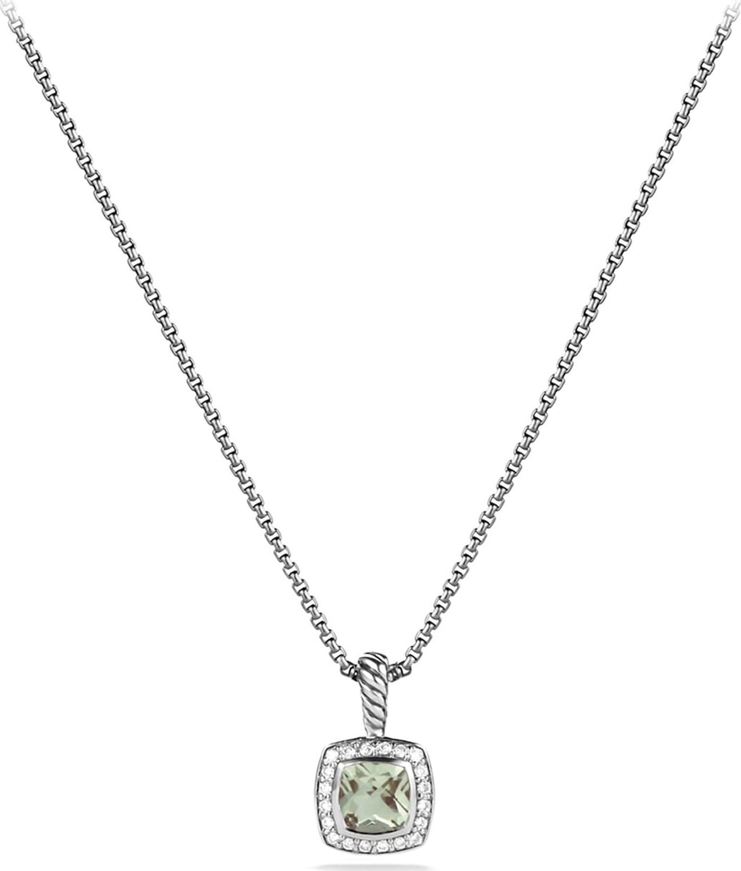 David Yurman 'Albion' Petite Pendant with Prasiolite and Diamonds on Chain