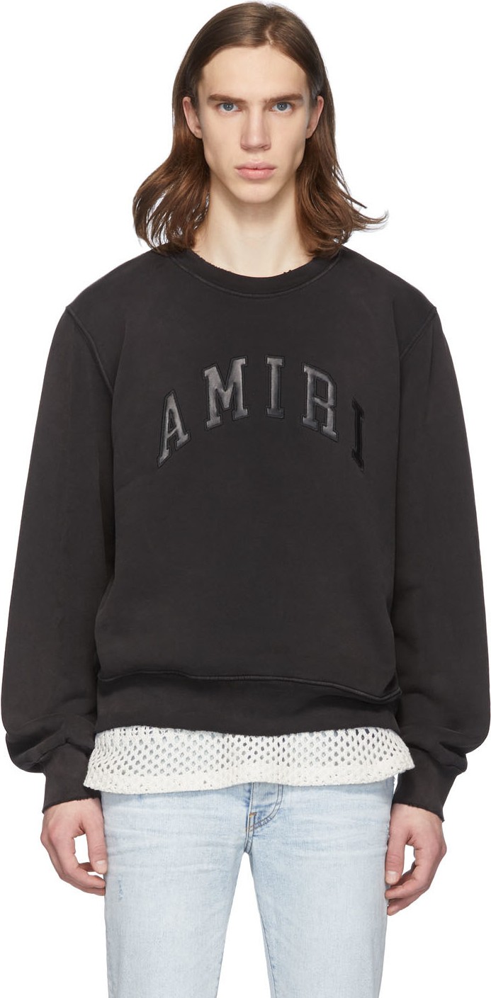 Amiri Black College Logo Sweatshirt