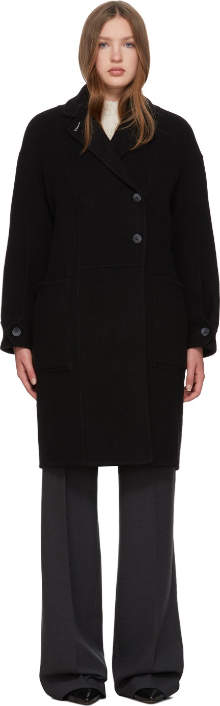 3.1 Phillip Lim Black Merino Woolmark Coat