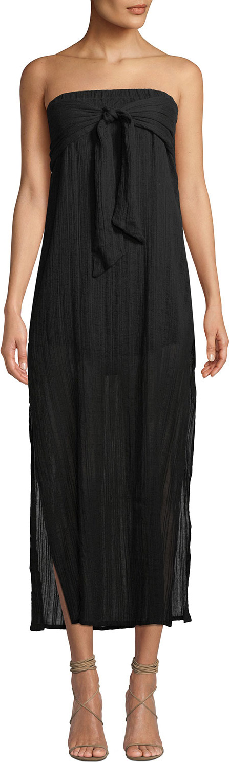 ViX Swimwear Tess Strapless Tie-Front Coverup Dress