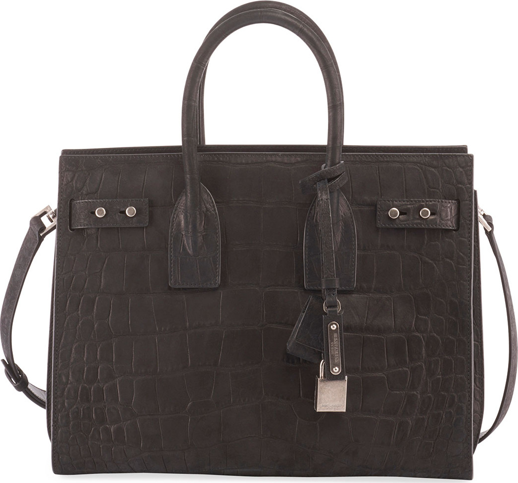 Saint Laurent Sac de Jour Small Croco Carryall Bag