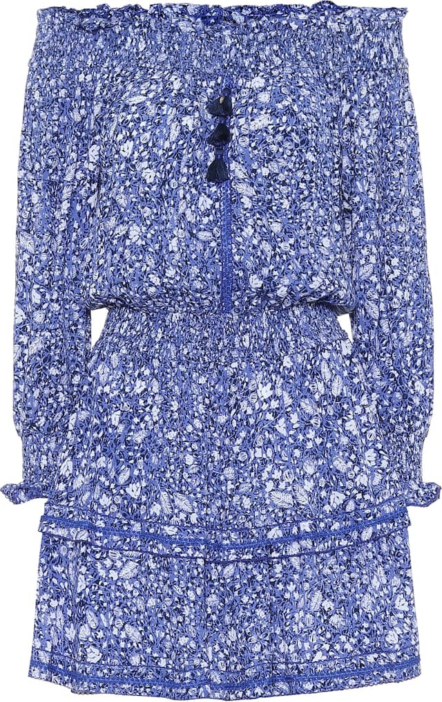 Poupette St Barth Sylvia floral off-shoulder minidress
