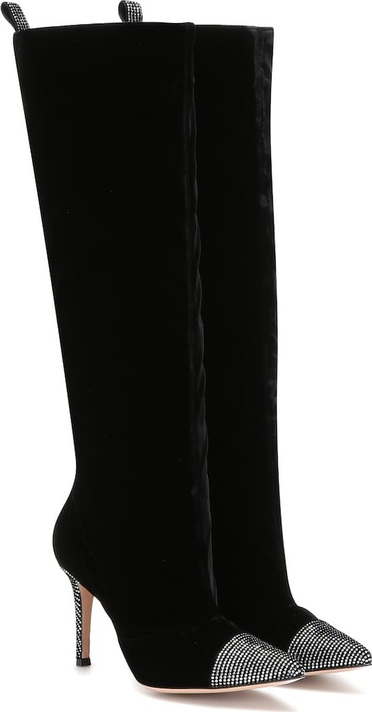 Gianvito Rossi Gloria velvet knee-high boots