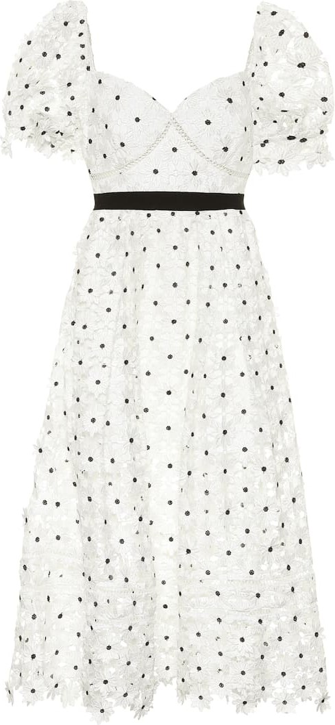 Self Portrait Daisy guipure-lace midi dress