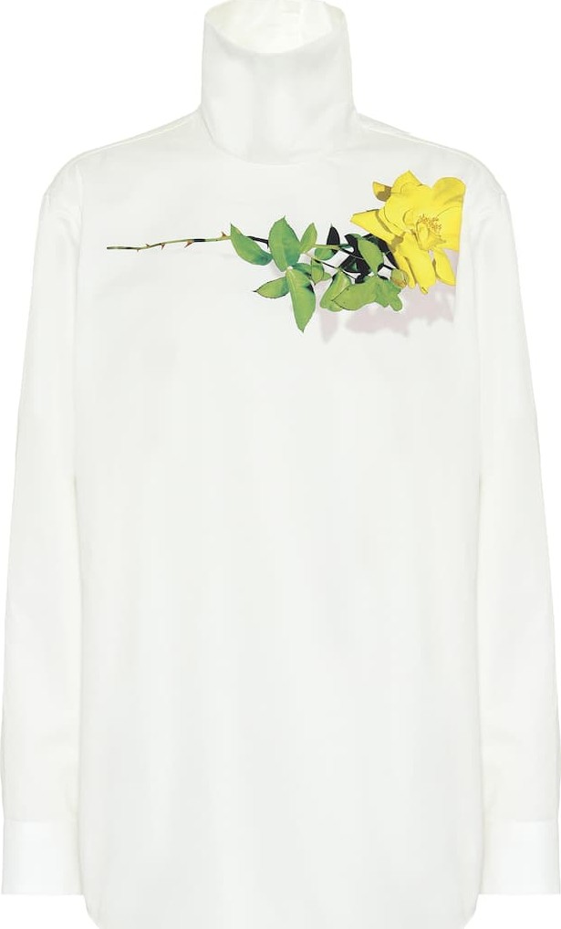 Dries Van Noten Floral cotton-poplin blouse