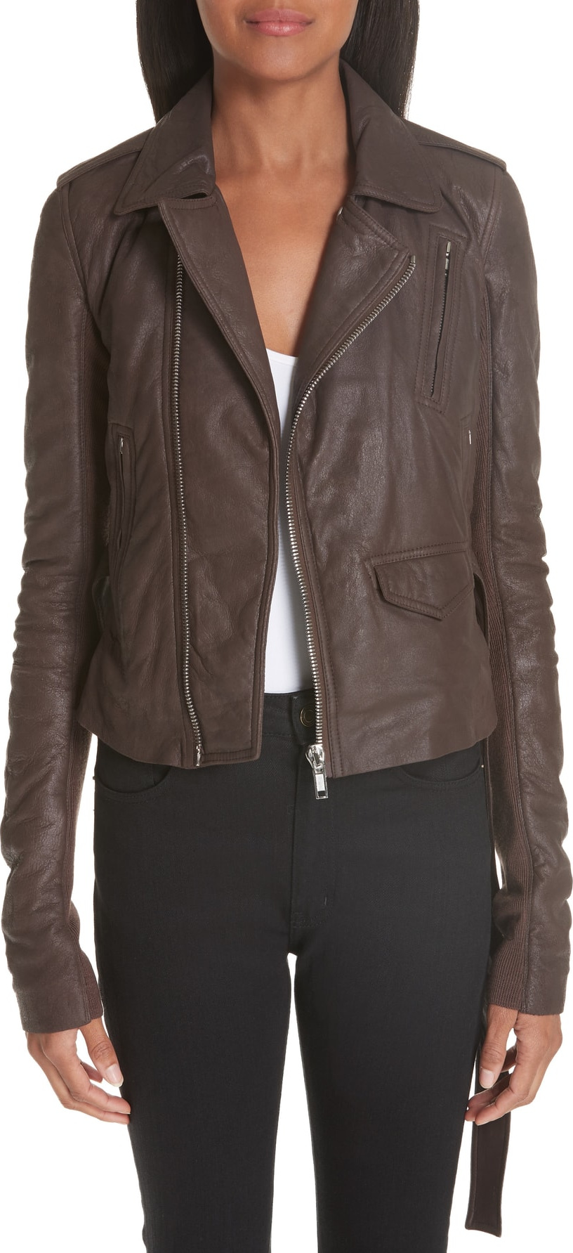 Rick Owens Stooges Belted Leather Jacket