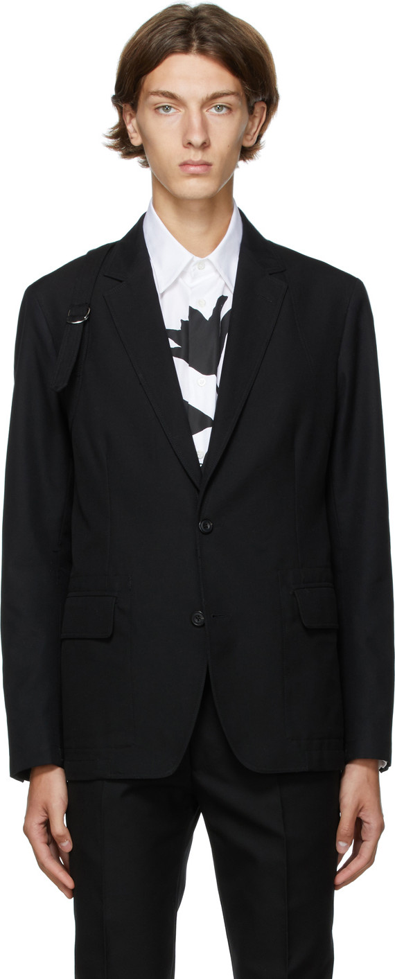 Alexander McQueen - Black Panelled Harness Blazer
