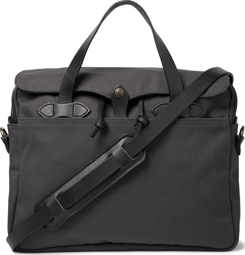 Filson Original Leather-Trimmed Twill Briefcase