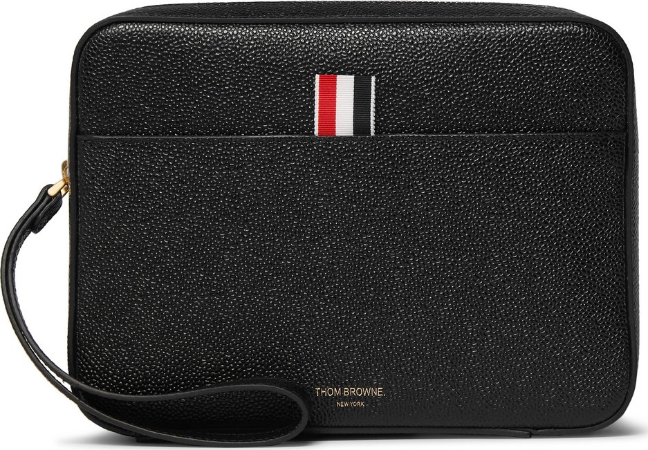 Thom Browne Pebble-Grain Leather Pouch