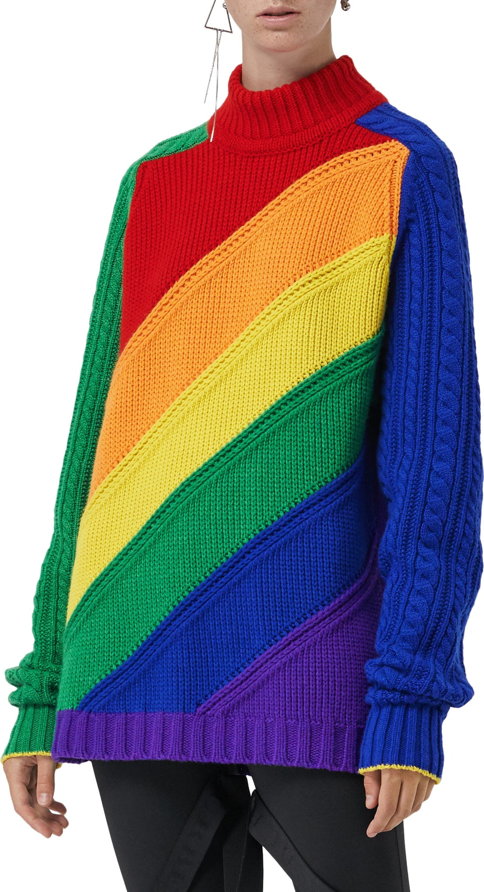 Burberry London England Rainbow Knit Wool & Cashmere Sweater