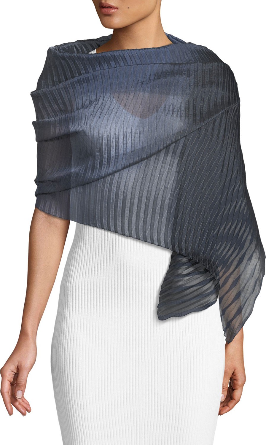 Emporio Armani Metallic Plisse Scarf