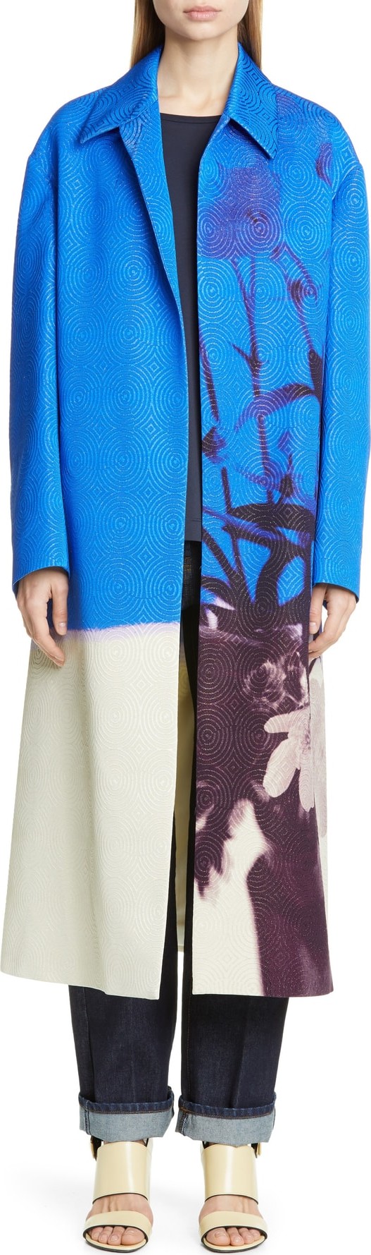 Dries Van Noten Ruberta Floral Print Jacquard Coat