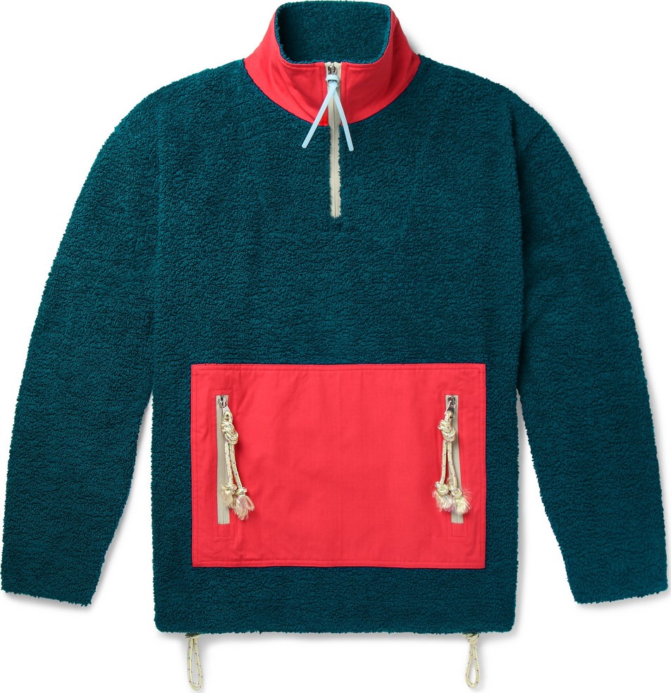 Acne Studios Faraz Cotton-Panelled Fleece Half-Zip Jacket