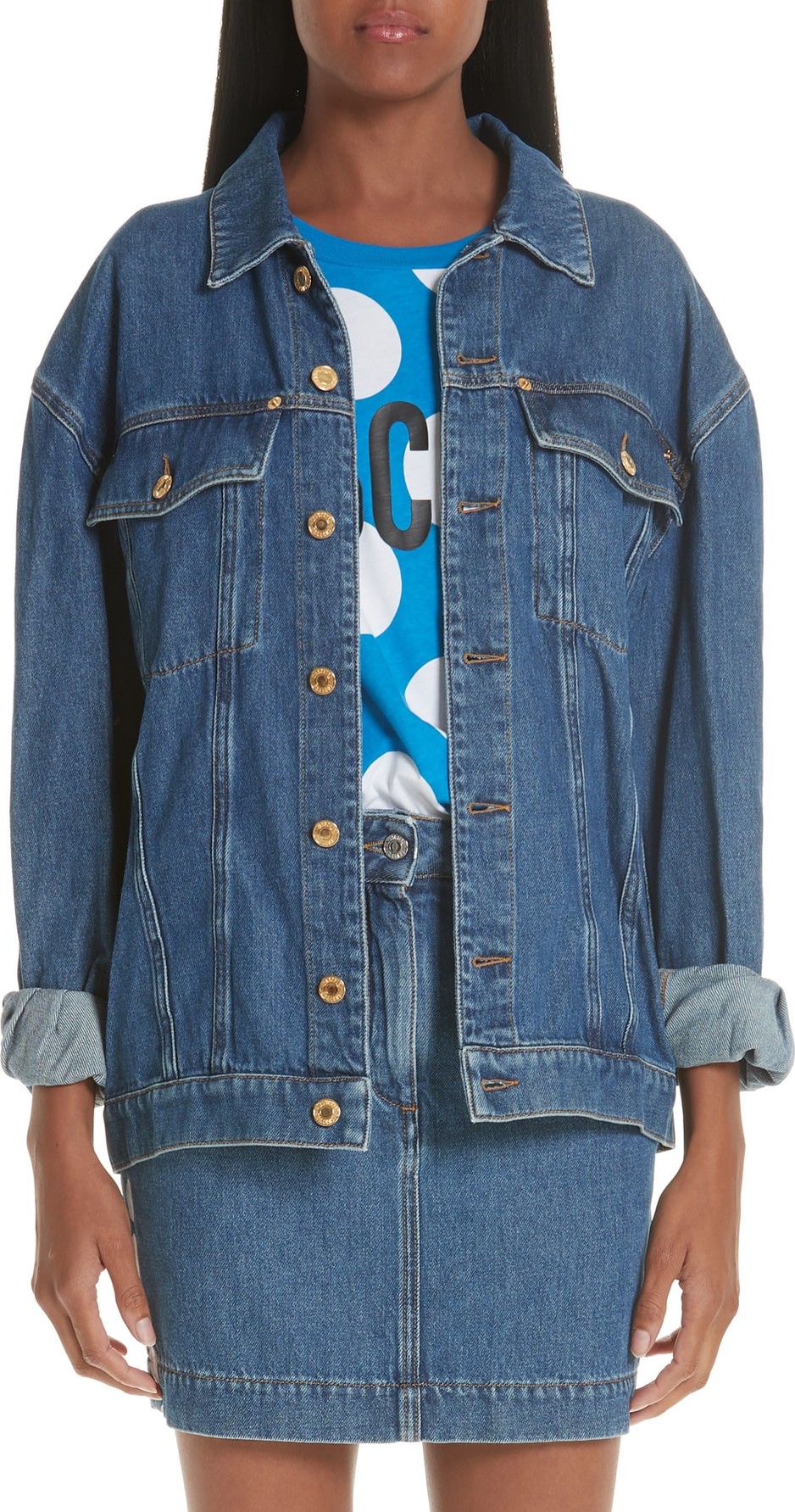 Moschino Sequin Teddy Denim Jacket