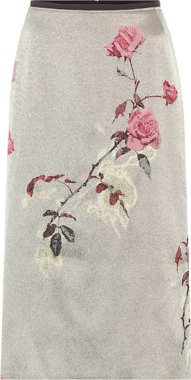 Dries Van Noten Floral-jacquard skirt