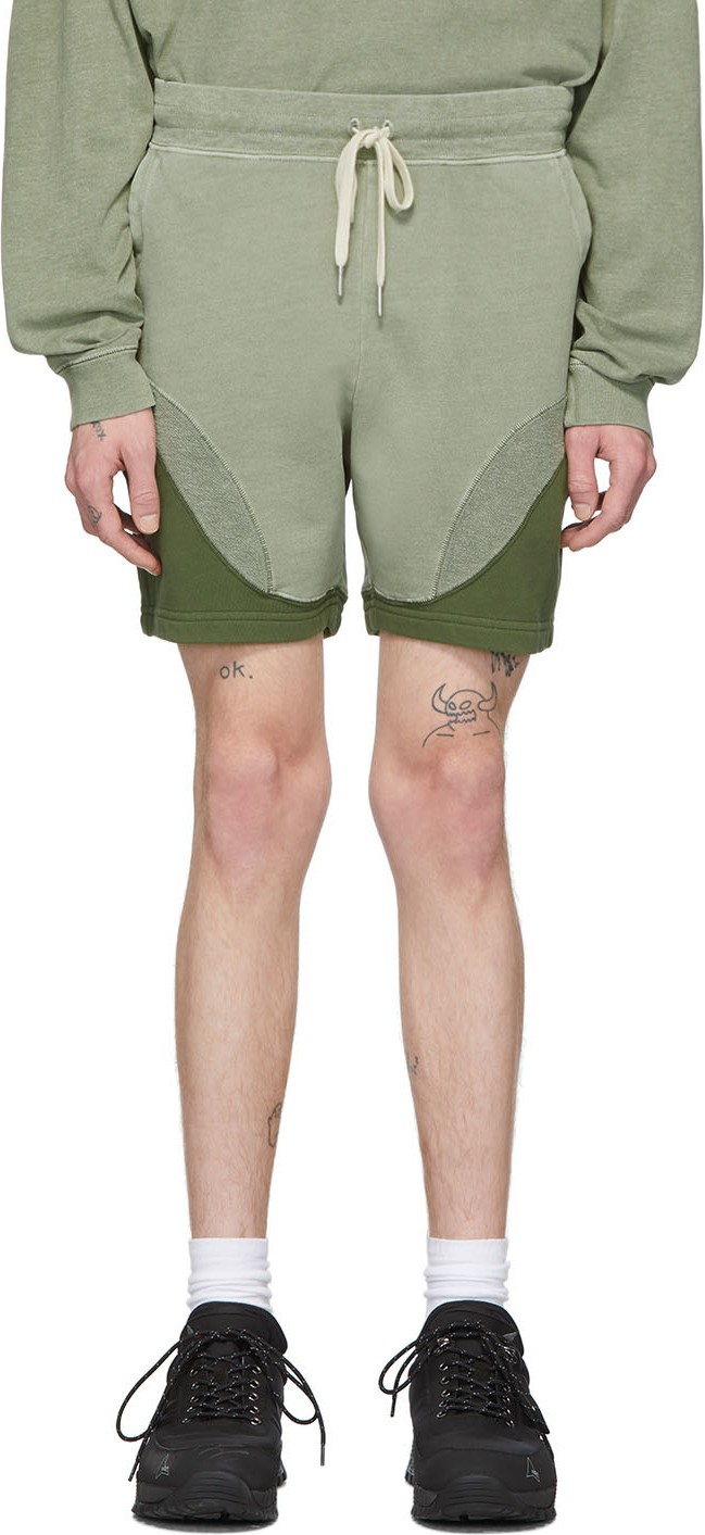 John Elliott Green Loose Stitch Shorts