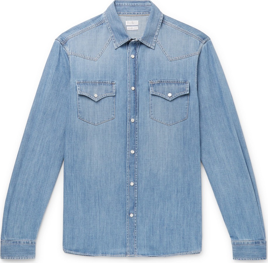 Brunello Cucinelli Slim-Fit Denim Shirt