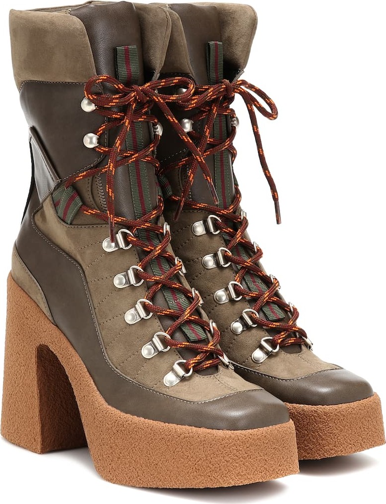 Stella McCartney Faux leather and suede ankle boots