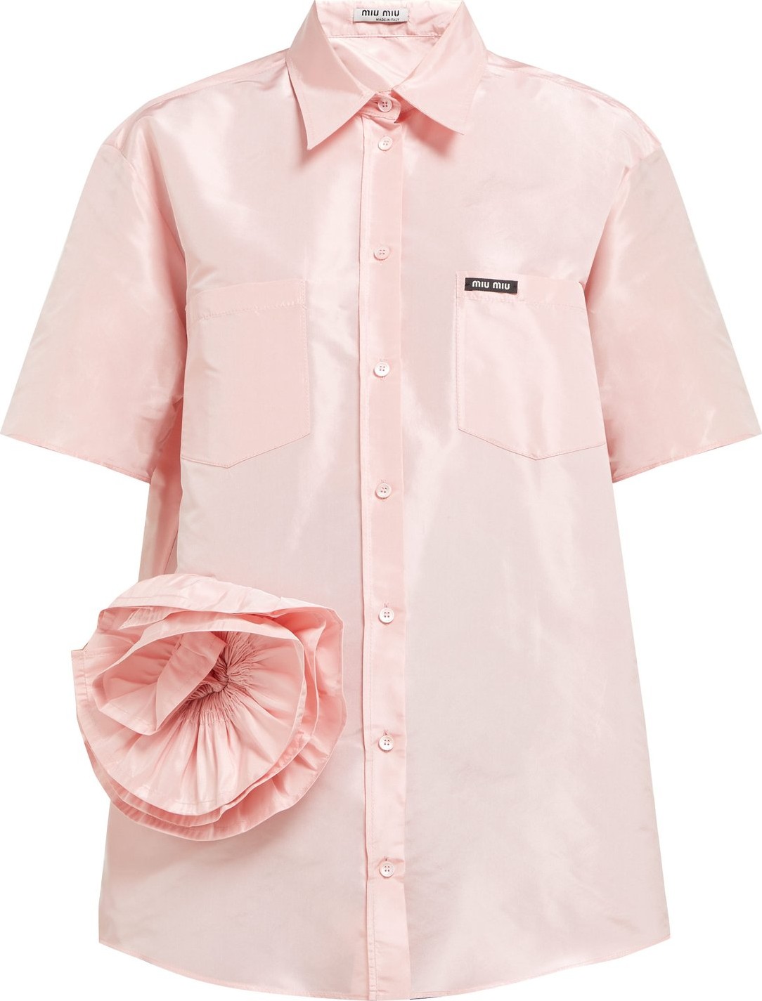 Miu Miu Rosette silk-taffeta shirt