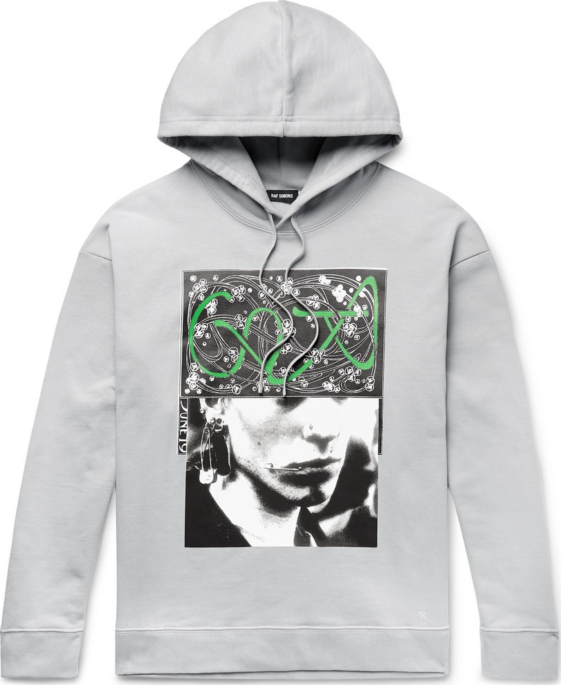Raf Simons Printed Loopback Cotton-Jersey Hoodie