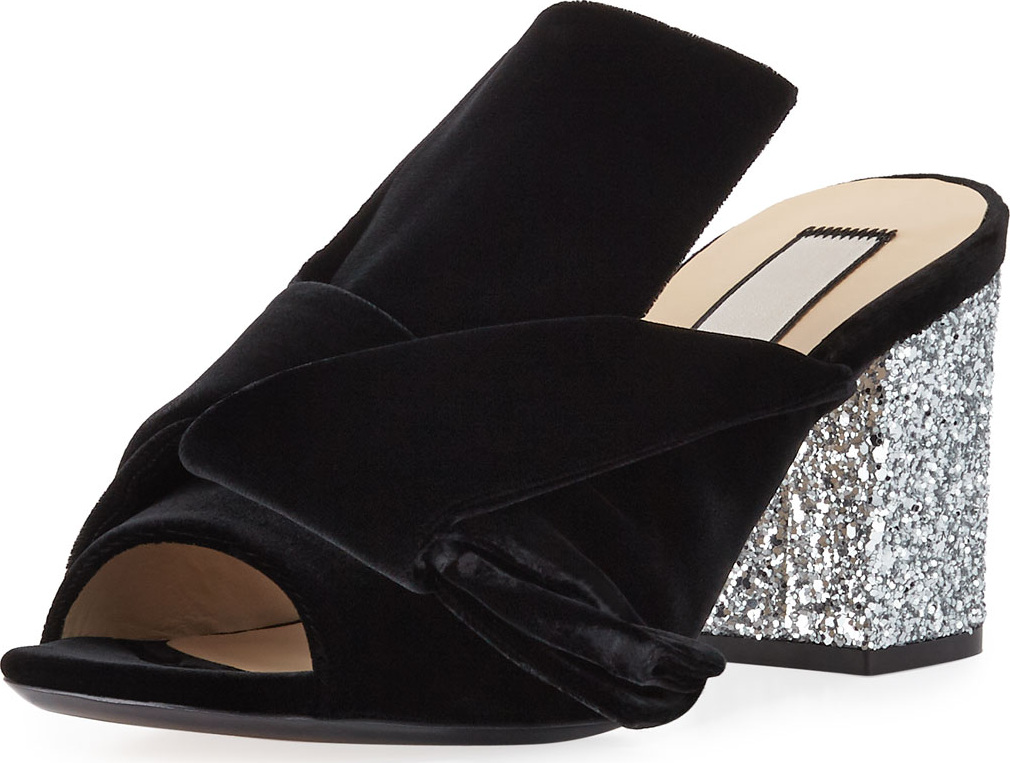 Nº21 Velvet Block-Heel Sandals