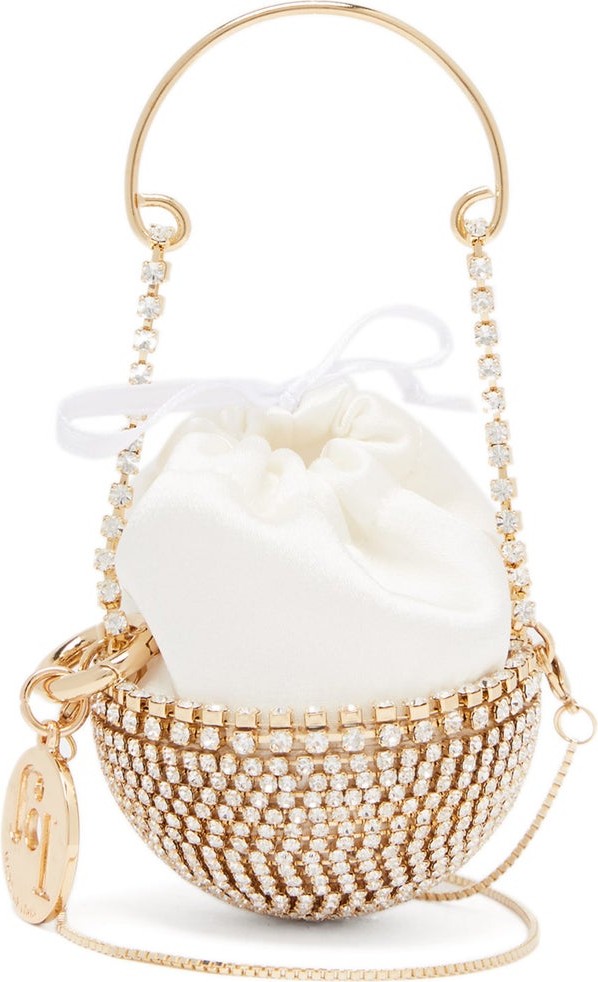 Rosantica Baby Ghizlan mini crystal-embellished satin bag