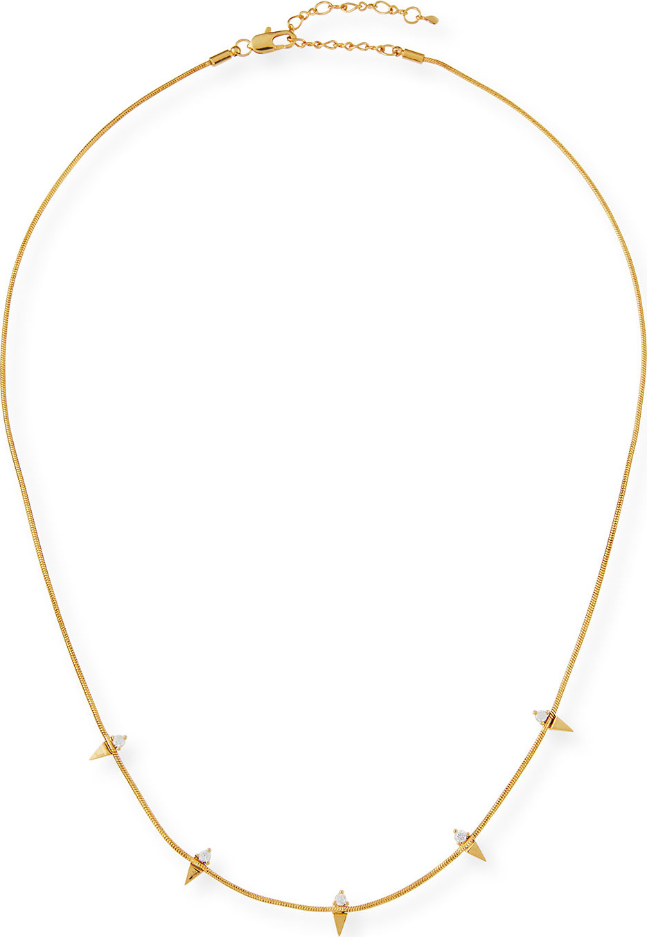 Tai Snake Chain Necklace w/ CZ Spikes