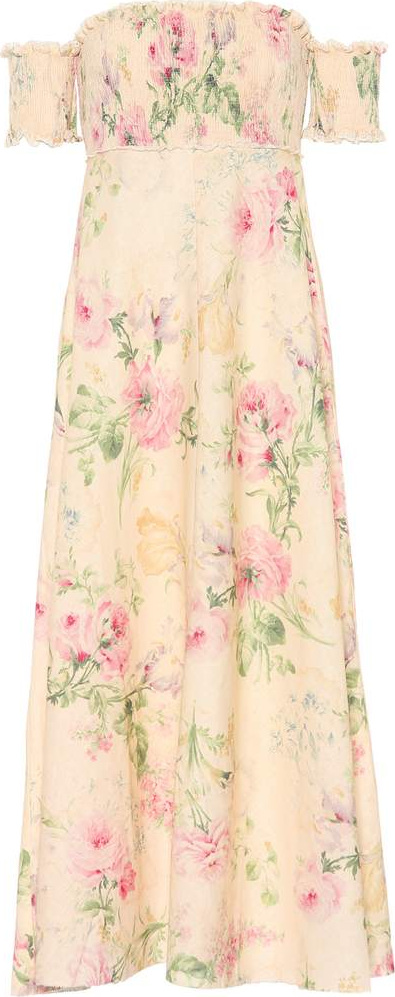 Zimmermann Iris floral linen and cotton dress