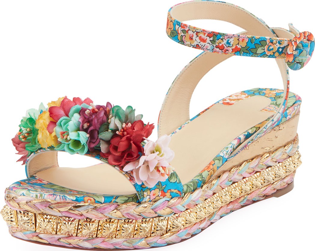 Christian Louboutin Ariella Printed Red Sole Sandals