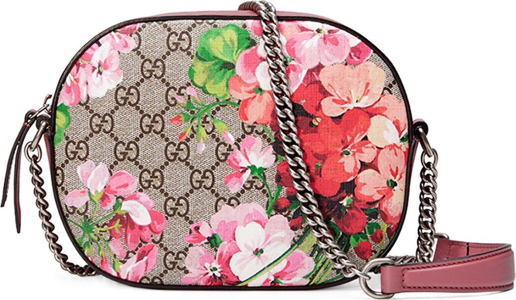 Gucci Blooms GG Supreme Mini Chain Crossbody Bag