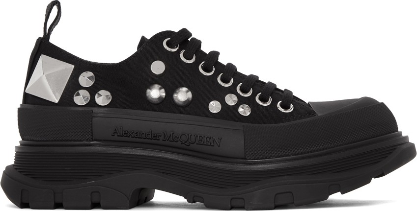Alexander McQueen Black Studded Sneakers
