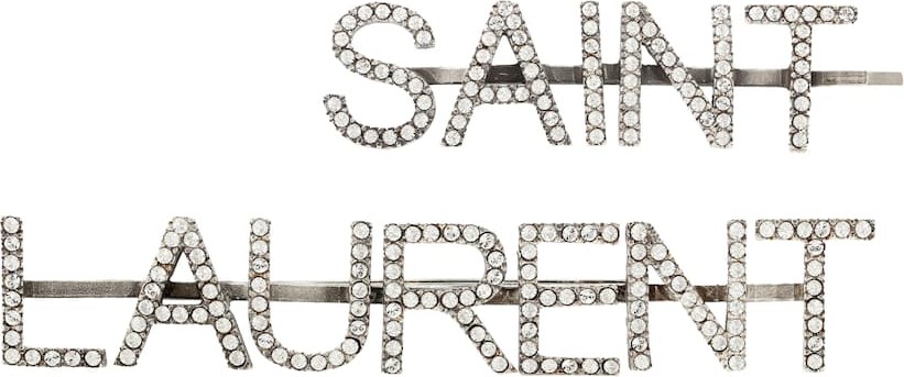 Saint Laurent Crystal-embellished hair clips