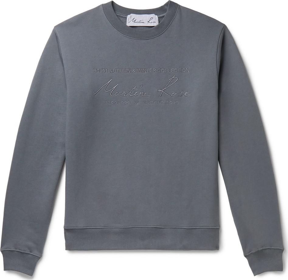 Martine Rose Logo-Embroidered Fleece-Back Cotton-Jersey Sweatshirt