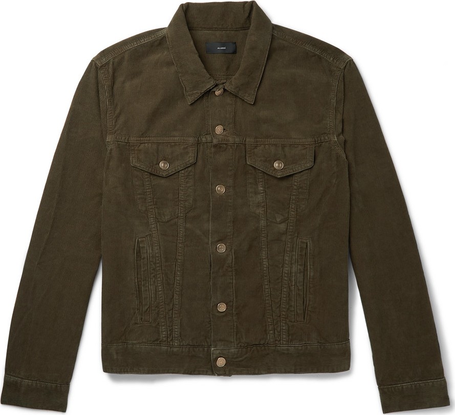 Alanui Slim-Fit Intarsia Cashmere-Panelled Cotton-Corduroy Jacket