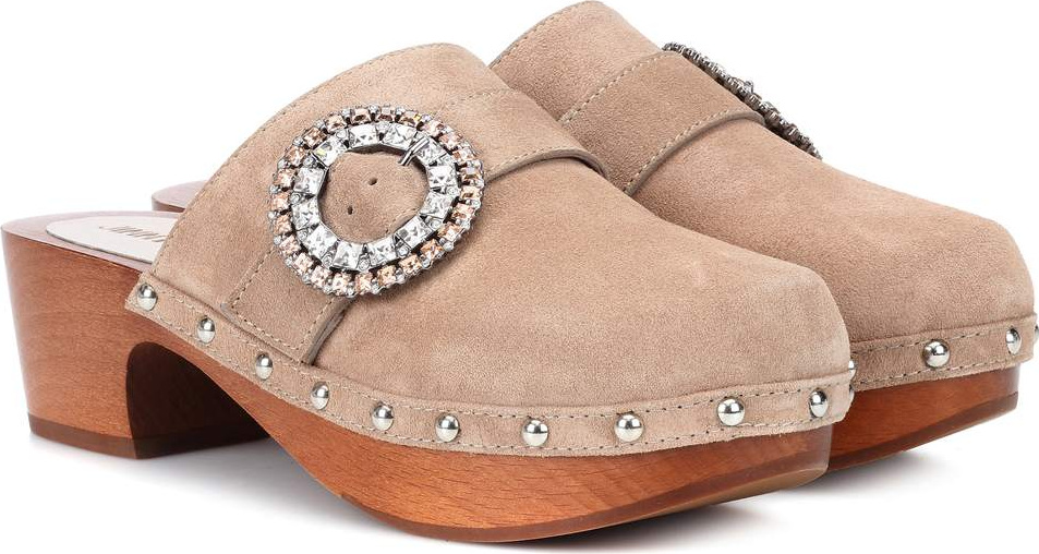 Jimmy Choo Doralie 55 embellished suede clogs