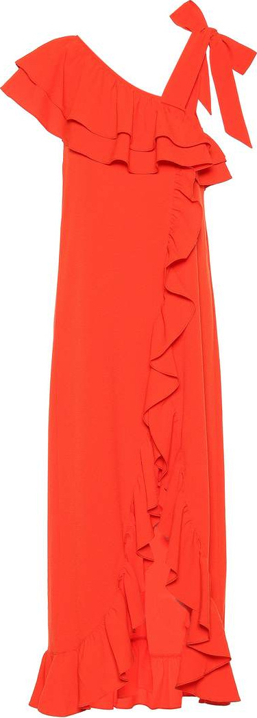 Ganni Clark ruffled crêpe dress
