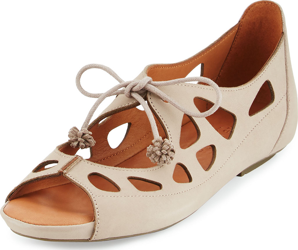 Gentle Souls Brynn Nubuck Lace-Up Sandal, Beige