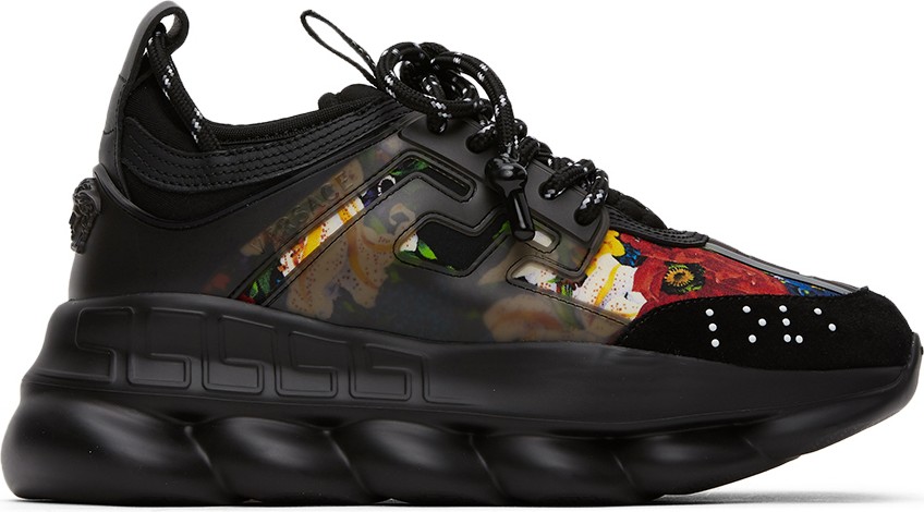 Versace SSENSE Exclusive Black Printed Chain Reaction Sneakers