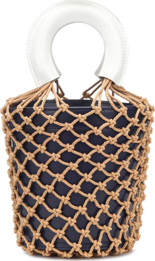 Staud Moreau netted leather bucket bag