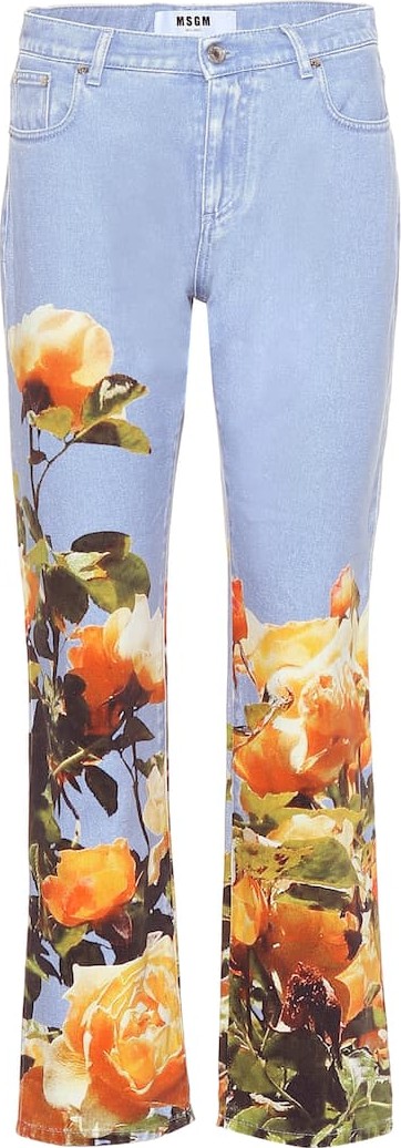MSGM Mid-rise printed jeans