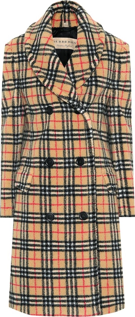 Burberry London England Vintage Check faux fur coat