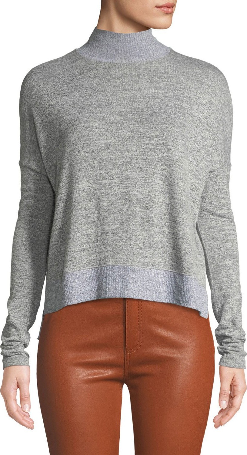 Rag & Bone Bowery Dropped-Shoulder Button-Back Turtleneck Sweater