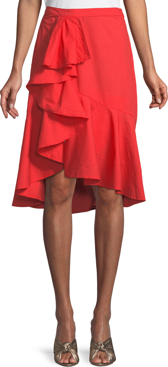 Joie Chesmu Poplin Ruffle Skirt