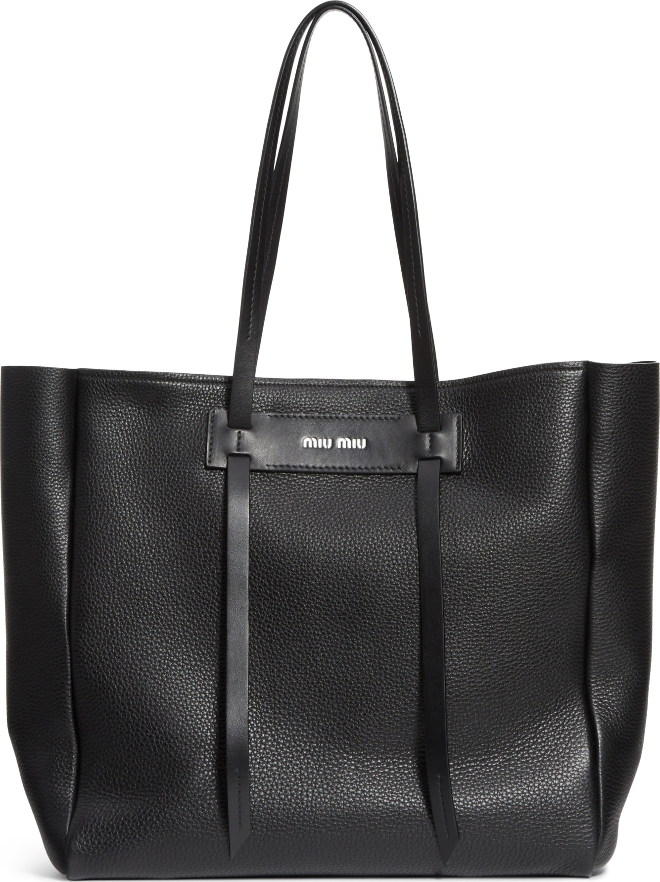 Miu Miu Pebbled Leather Shopper