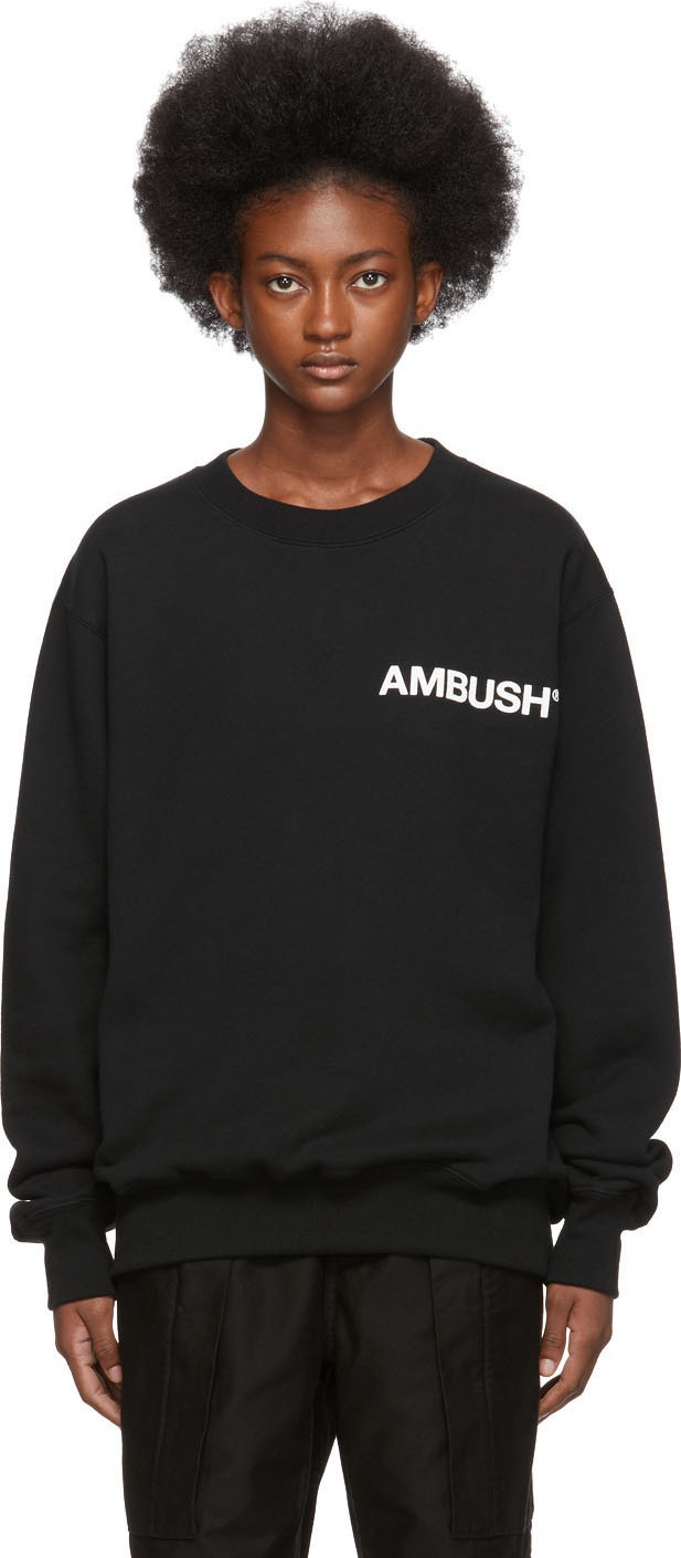 Ambush SSENSE Exclusive Black Logo Sweatshirt